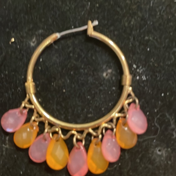 1.75” gold plated hypoallergenic Cleopatra open hoop latch back earrings - Picture 6 of 12